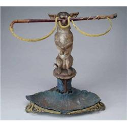 OUTSTANDING PAINTED CAST IRON UMBRELLA/