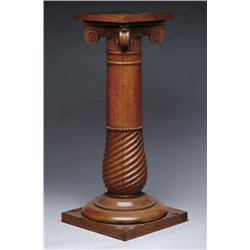 OUTSTANDING CARVED OAK PEDESTAL