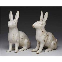 PAIR OF CAST IRON VICTORIAN STYLE RABBI