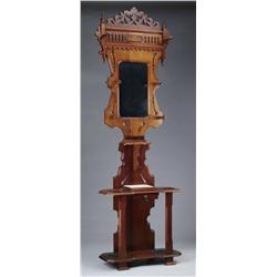 GOOD VICTORIAN WALNUT HALL RACK
