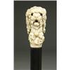 Image 1 : CARVED IVORY DOG HEAD CANE