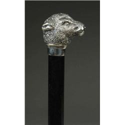 SILVER SHEEP HEAD CANE