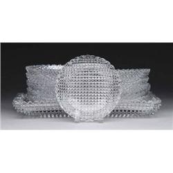 CUT GLASS ICE CREAM SET