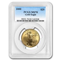 2000 1/2 oz Gold American Eagle MS-70 PCGS