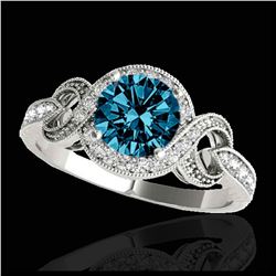 1.50 ctw SI/I Fancy Intense Yellow Diamond Ring 10K Rose Gold