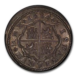 1684/3 Spain Silver 4 Reales Charles II MS-63 PCGS