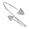 Image 1 : 14k White Gold .298ct Diamond Arrow Flexible Bangle - 7 in.