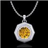 Image 1 : 1.40 ctw SI/I Fancy Intense Yellow Diamond Ring 10K Rose Gold