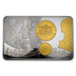 2019 3-Pc Silver Bar & Gold Coin Set (30th Anniv of Philharmonic)