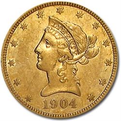 1904-O $10 Liberty Gold Eagle AU Details (Cleaned)