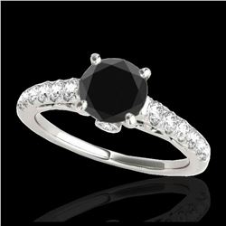 1 ctw Intense Fancy Yellow Diamond Art Deco Ring 18K Rose Gold