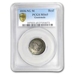1818-NG M Guatemala Silver 1 Real Fernando VII MS-65 PCGS