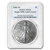 Image 1 : 2006-W Burnished Silver American Eagle MS-70 PCGS (20th Anniv)