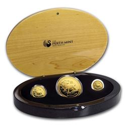 2018 Australia 3-Coin Gold Lunar Dog Proof Set (1.35 oz)