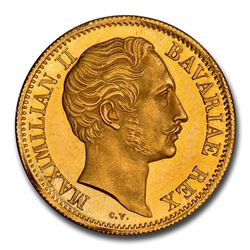 1853 German State Bavaria Gold Ducat Maximilian II MS-63 NGC (PL)