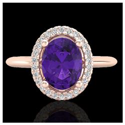 0.50 ctw VS/SI Oval Diamond Necklace 10K White Gold