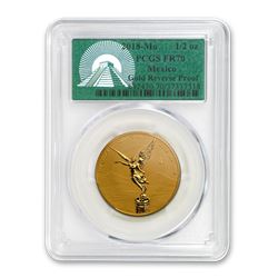 2018 Mexico 1/2 oz Reverse Proof Gold Libertad PR-70 PCGS