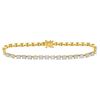 Image 1 : 14kt Yellow Gold Round Diamond Graduated Journey Bangle Bracelet 1.00 Cttw