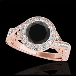 1.07 ctw Intense Fancy Yellow Diamond Art Deco Ring 18K Rose Gold