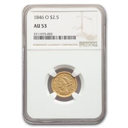 1846-O $2.50 Liberty Gold Quarter Eagle AU-53 NGC