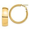 Image 1 : 14k Yellow Gold Omega Back Hoop Earrings - 10x32 mm