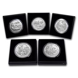 2017-P 5-Coin 5 oz Silver Burnished ATB Set (w/Box & COA)