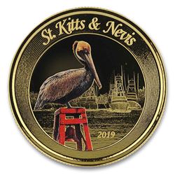 2019 St. Kitts and Nevis 1 oz Gold Pelican (Colorized)