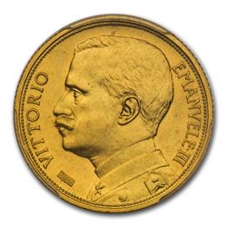 1912-R Italy Gold 20 Lire Vittorio Emanuele III MS-64 PCGS