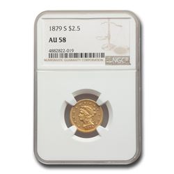 1879-S $2.50 Liberty Gold Quarter Eagle AU-58 NGC