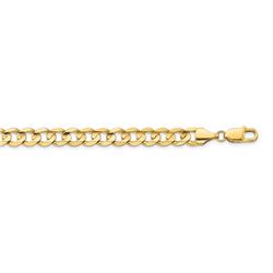 14k Yellow Gold 8.5 mm Open Concave Curb Chain - 24 in.