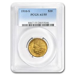1910-S $10 Indian Gold Eagle AU-55 PCGS