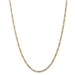 14k Yellow Gold 3.00 mm Flat Figaro Chain - 26 in.