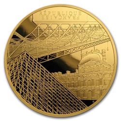 2018 France 1 oz Proof Gold UNESCO (Louvre & Pont des Arts)
