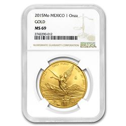 2015 Mexico 1 oz Gold Libertad MS-69 NGC