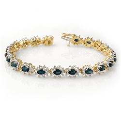 25.36 ctw Tanzanite & Diamond Halo Bracelet 10K White Gold