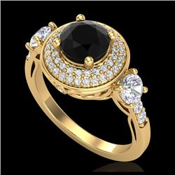 18 ctw Black VS/SI Diamond Stud Earrings 18K Yellow Gold