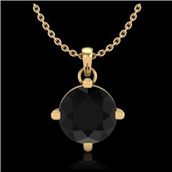 0.76 ctw Fancy Black Diamond Art Deco Stud Necklace 18K Yellow Gold