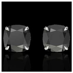 12 ctw Sky Blue Topaz And Diamond Earrings 18K White Gold