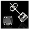 Image 2 : 12 ctw Sky Blue Topaz And Diamond Earrings 18K White Gold