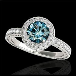 1.67 ctw VS/SI Diamond Solitaire Art Deco 3 Stone Ring 18K Yellow Gold