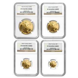 1992 4-Coin Proof Gold American Eagle Set PF-70 NGC