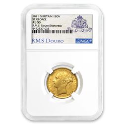 1871 Great Britain Au Sovereign AU-53 NGC (RMS Douro Shipwreck)