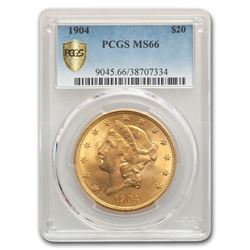 1904 $20 Liberty Gold Double Eagle MS-66 PCGS