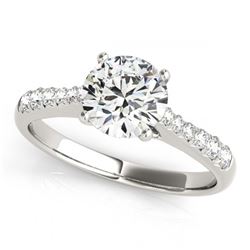 0.65 ctw VS/SI Diamond & Golden Pearl Ring 14K White Gold