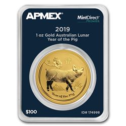 2019 AUS 1 oz Gold Lunar Year of the Pig (MintDirect® Premier)