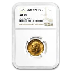 1925 Great Britain Gold Sovereign George V MS-66 NGC