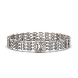 8.66 ctw Sapphire & Diamond Necklace 14K White Gold