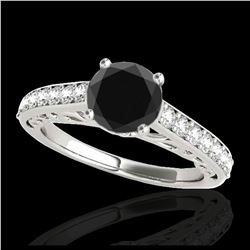 0.62 ctw Fancy Black Diamond Art Deco Stud Necklace 18K Yellow Gold