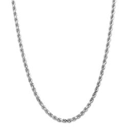 14k White Gold 4.5 mm Diamond Cut Rope Chain - 28 in.