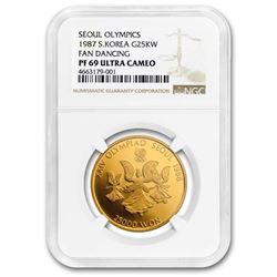 1987 South Korea Gold 25\,000 Won PF-69 NGC